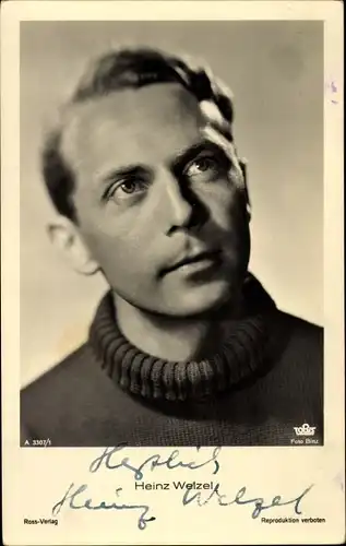 Ak Schauspieler Heinz Welzel, Portrait, Autogramm