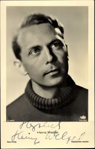 Ak Schauspieler Heinz Welzel, Portrait, Autogramm