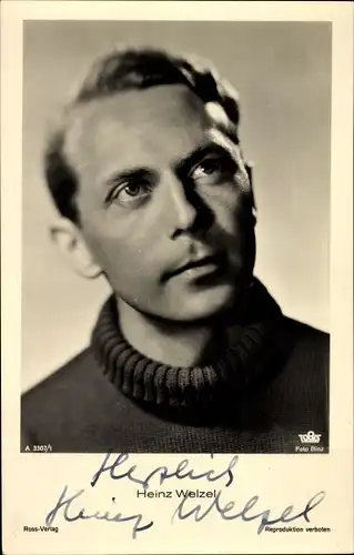 Ak Schauspieler Heinz Welzel, Portrait, Autogramm