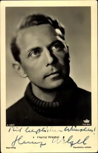 Ak Schauspieler Heinz Welzel, Portrait, Autogramm