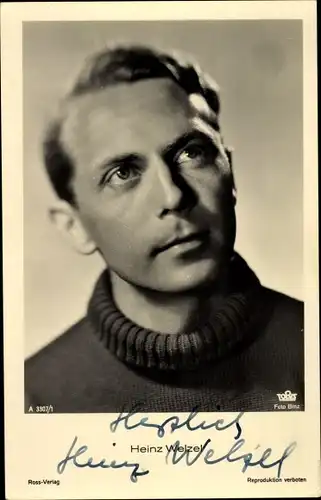 Ak Schauspieler Heinz Welzel, Portrait, Autogramm