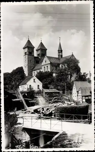 Ak Bad Klosterlausnitz in Thüringen, Brücke, Teilansicht, Kirche