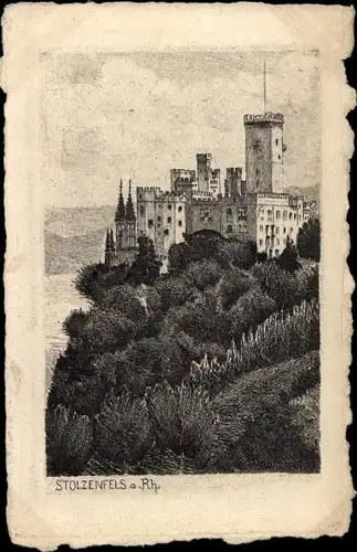 Künstler Ak Stolzenfels Koblenz am Rhein, Schloss Stolzenfels
