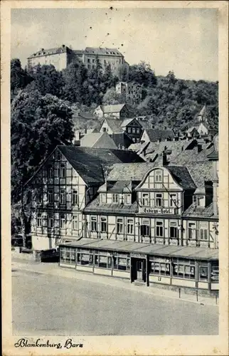 Ak Blankenburg am Harz, Fachwerkhaus, Hotel