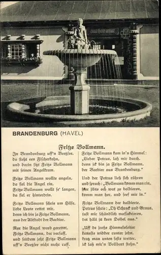 Ak Brandenburg an der Havel, Springbrunnen