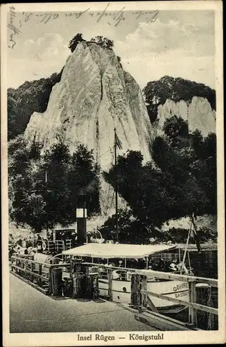 Ak Stubbenkammer Sassnitz auf Rügen, Königstuhl, Schiff