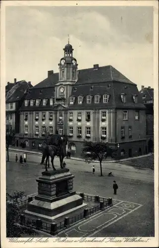 Ak Weißenfels an der Saale, Rathaus, Denkmal Kaiser Wilhelm I.