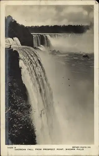 Ak Niagara Falls New York USA, Amerikanischer Sturz vom Prospect Point