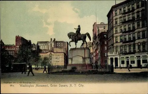 Ak New York City USA, Washington Monument, Union Square