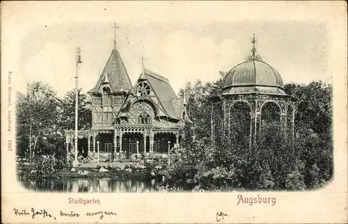 Ak Augsburg in Schwaben, Stadtgarten