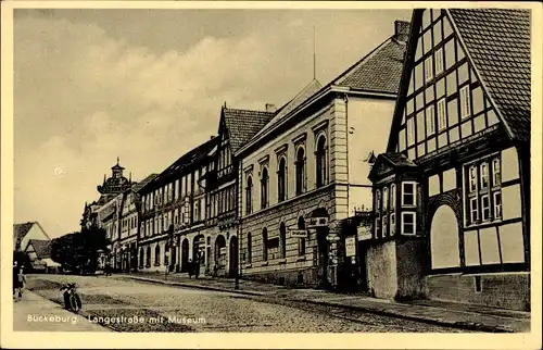 Ak Bückeburg im Kreis Schaumburg, Langestraße mit Museum