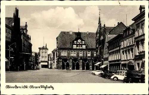 Ak Minden in Westfalen, Marktplatz, Hotel Deutscher Kaiser, Automobile