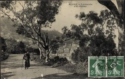 Ak Algier Algier Algerien, Der Weg von El-Kattar
