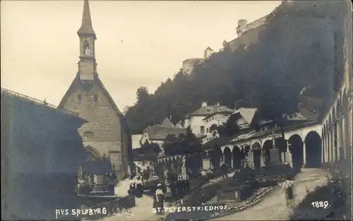 Foto Ak Salzburg in Österreich, Sankt Petersfriedhof