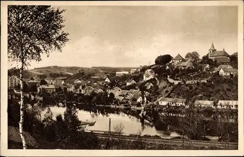 Ak Týnec nad Labem Elbeteinitz Mittelböhmen, Gesamtansicht