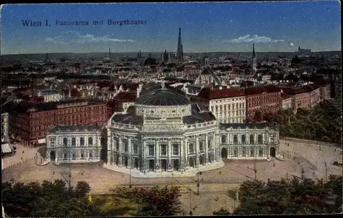 Ak Wien 1 Innere Stadt, Panorama mit Burgtheater