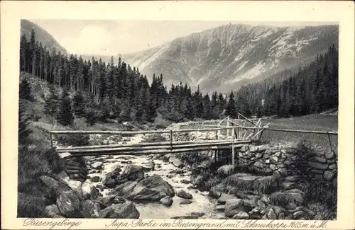 Ak Pec pod Sněžkou Petzer Riesengebirge Reg Königgratz, Riesengrund, Aupa, Schneekoppe