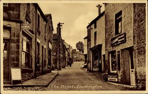 Ak Grassington North Yorkshire England, Straßenansicht, Geschäfte