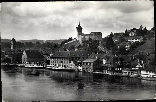 Ak Schaffhausen an der Rheinschweiz, Teilansicht vom Ort mit Munot