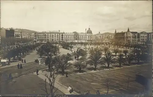 Ak Barcelona Katalonien Spanien, Plaza de Catalunya, Plaza de Catalunya