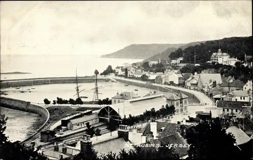 Ak Saint Aubin Jersey Kanalinseln, Gesamtansicht