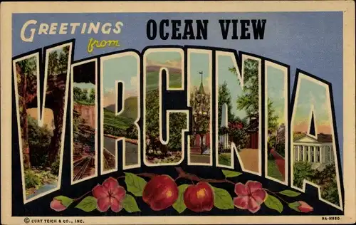Ak Virginia Beach Virginia USA, Grüße aus Virginia, Meerblick