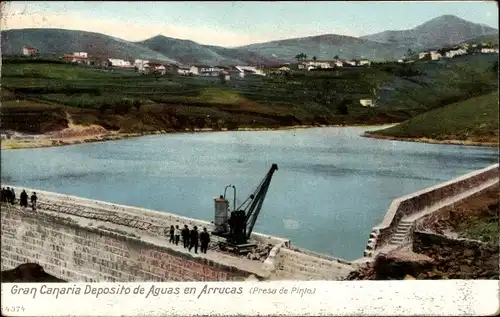 Ak Gran Canaria Kanarische Inseln, Deposito de Aguas en Arrucas, Presa de Pinto, Stausee