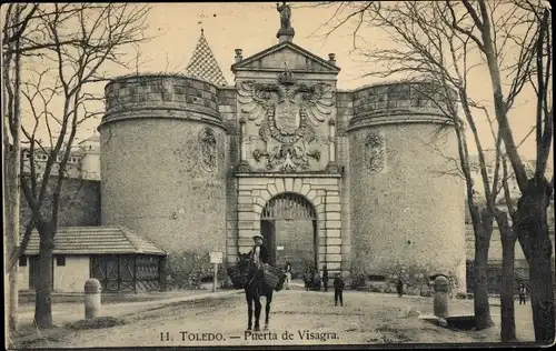 Ak Toledo Castilla La Mancha Spanien, Puerta de Visagra