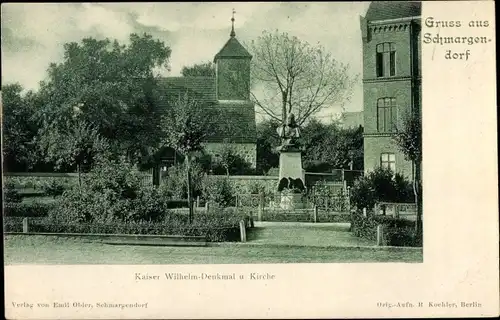 Ak Berlin Wilmersdorf Schmargendorf, Kaiser Wilhelm Denkmal, Kirche