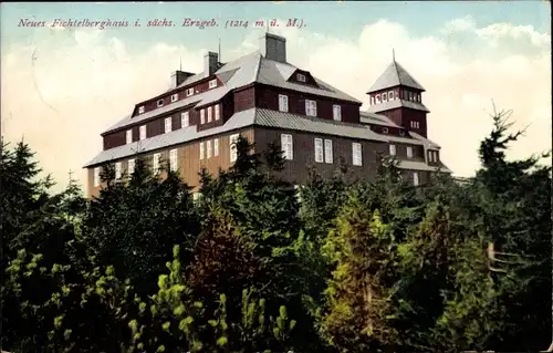 Ak Oberwiesenthal im Erzgebirge, Fichtelberg, Neues Fichtelberghaus