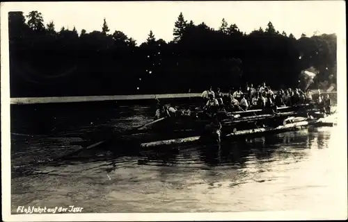 Foto Ak Floßfahrt auf der Isar