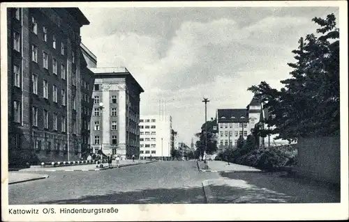 Ak Katowice Kattowitz Oberschlesien, Hindenburgstraße
