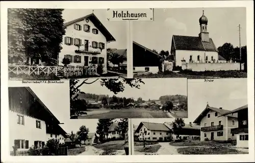 Ak Holzhausen am Starnberger See Münsing in Oberbayern, Kirche, Gastwirtschaft