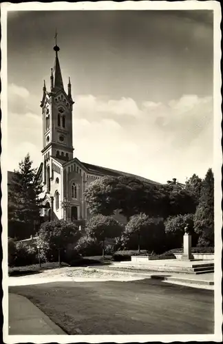 Ak Vsetín Wsetin Region Zlin, Straßenpartie, Kirche