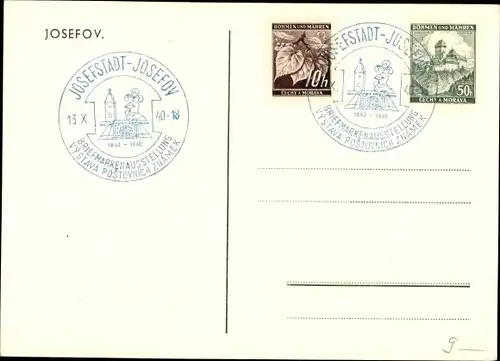 Ak Josefov Josefstadt Jaroměř Jermer Region Königgrätz, Briefmarkenausstellung 1940
