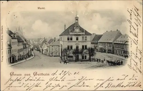 Ak Geithain in Sachsen, Markt, Amtsgericht