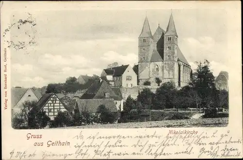 Ak Geithain in Sachsen, Nikolaikirche