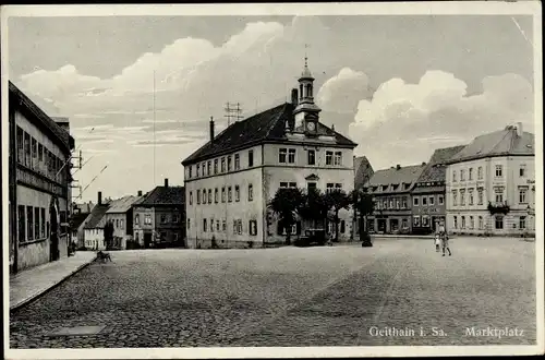 Ak Geithain in Sachsen, Marktplatz, Stadt Café, Hotel