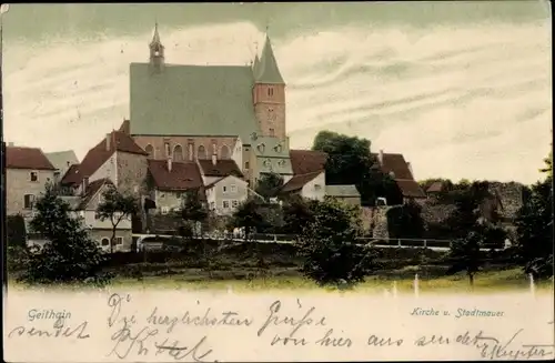 Ak Geithain in Sachsen, Kirche, Stadtmauer