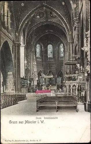 Ak Münster in Westfalen, Dom, Innenansicht, Blick zum Altar