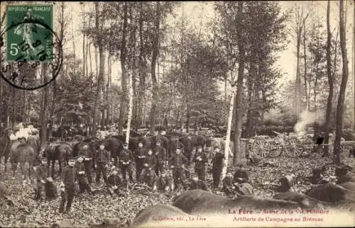 Ak La Fère Aisne, Schauplatz des Militärlebens