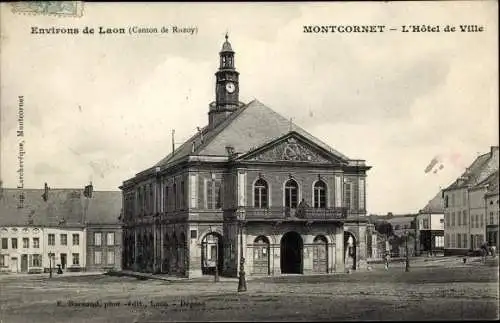 Ak Montcornet Aisne, Rathaus
