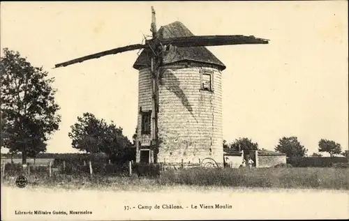 Ak Camp de Chalons Camp de Mourmelon Marne, Le Vieux Moulin