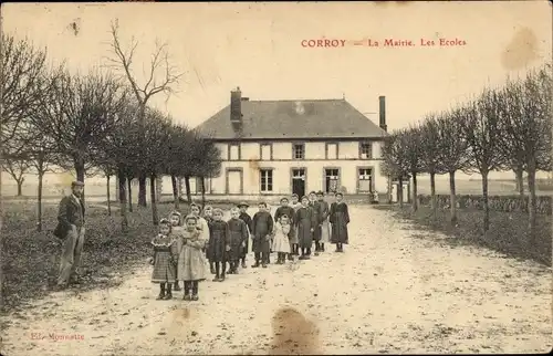 Ak Corroy Marne, Rathaus, Schulen