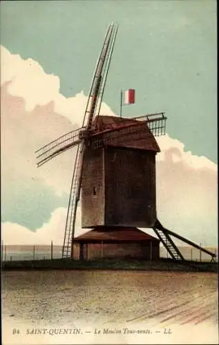 Ak Saint-Quentin Aisne, Windmühle