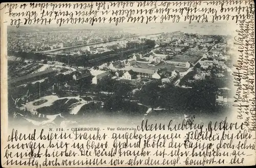 Ak Cherbourg Manche, Gesamtansicht