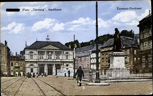 Ak Sedan Ardennes, Platz Turenne, Stadthaus, Turenne-Denkmal