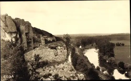 Ak Surgy Nièvre, Blick auf das Yonne-Tal, aufgenommen von Les Roches