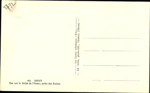 Ak Surgy Nièvre, Blick auf das Yonne-Tal, aufgenommen von Les Roches