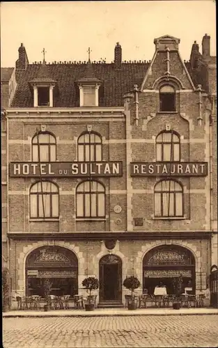 Ak Ypres Westflandern, Hotel du Sultan, Grand Place